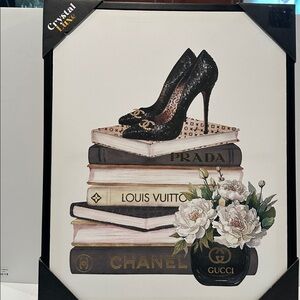 Crystal Luxe Inspired Art with Black Jeweled Stilleto on Fashion House Books.